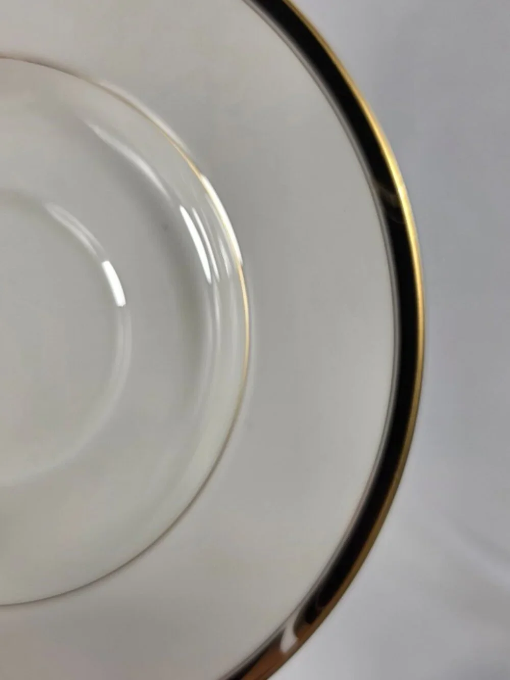 ONE Mikasa Academy Bone China Cup & Saucer Set White with Black & Gold Band